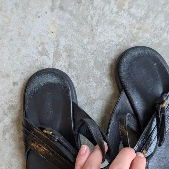 Isabel Marant Nya Sandals 39 Womens Black Leather T-strap Slingback - Picture 3 of 7